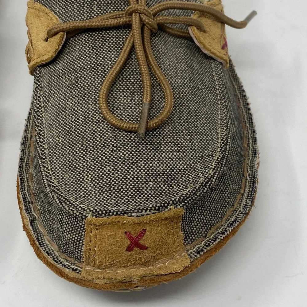 Twisted X Mens 9M Loafers Brown Canvas Leather EcoTWX WLW0001‎ Casual Moccasins